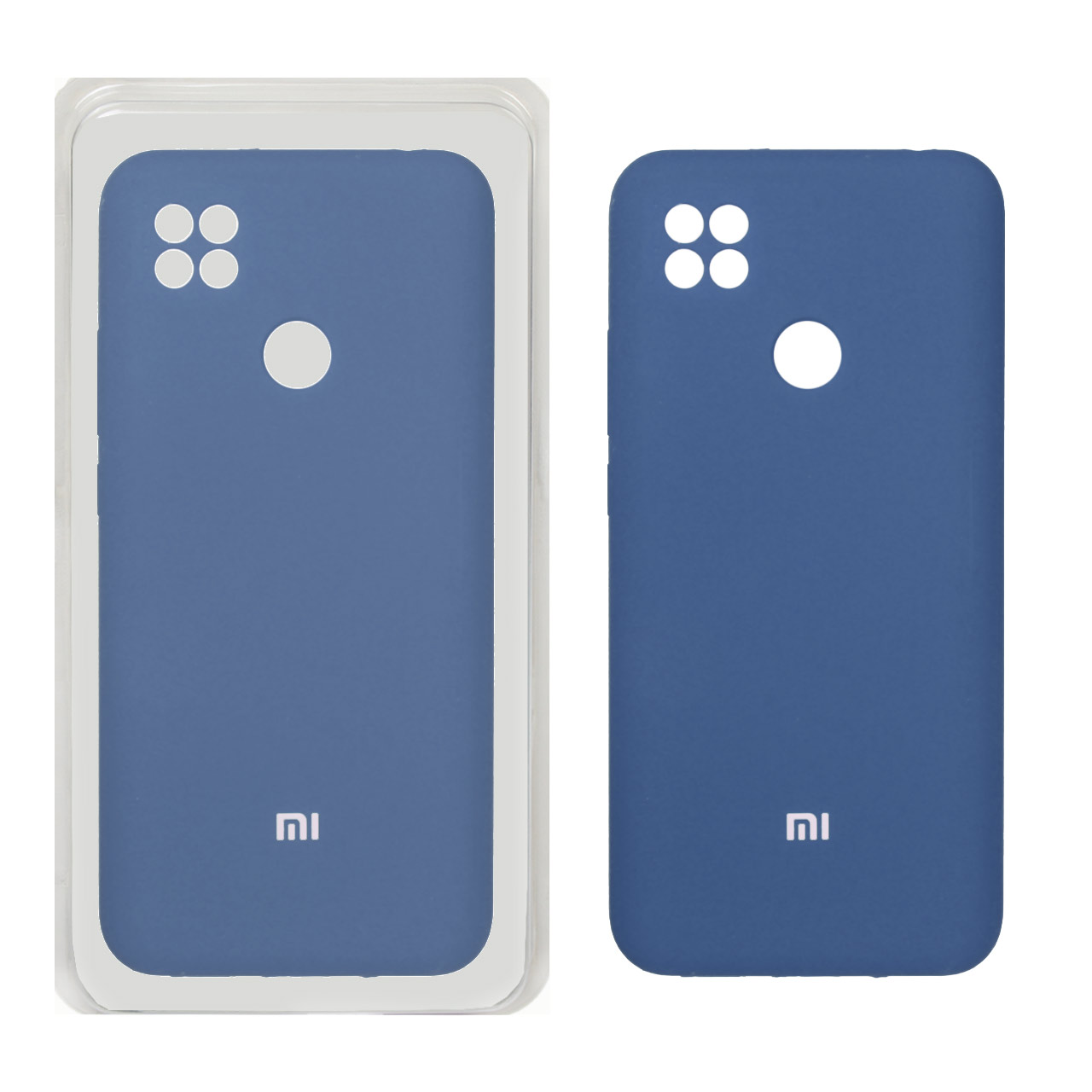 قاب سیلیکونی پاک کنی محافظ لنزدار اورجینال Xiaomi Redmi 10A / Redmi 9C / Poco C31 - آبی تیره (پک اصلی)